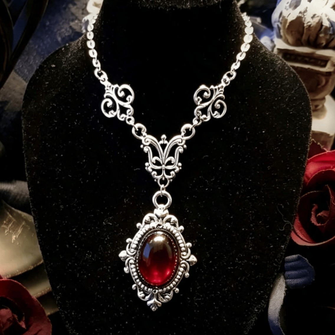 Men'S Vampire Accessories - Colar Camafeu Vampiro, Camafeu de Sangue,