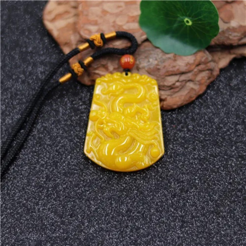 Men'S Yellow Accessories - Atacado chinês amarelo jade dragão jade