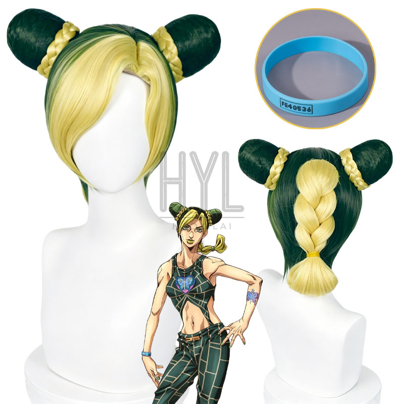 Men'S Yellow Accessories - Peruca de Cosplay Anime JOJO Jolyne