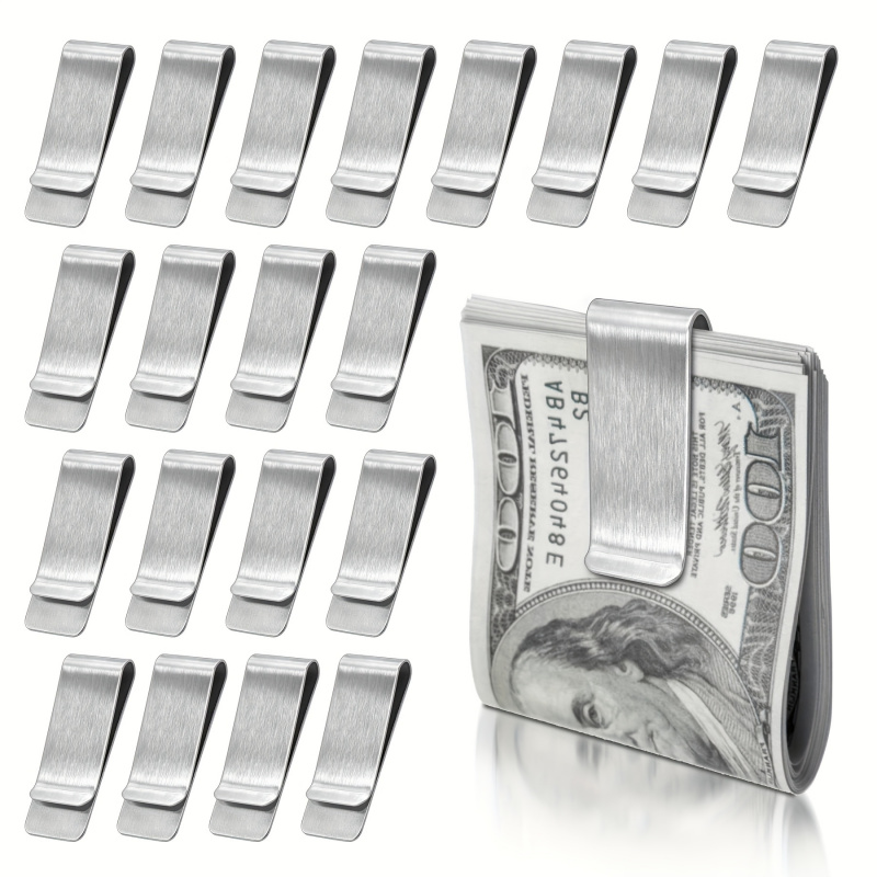 Money Clip Slim - 20PCS Carteira Slim de Aço Inoxidável