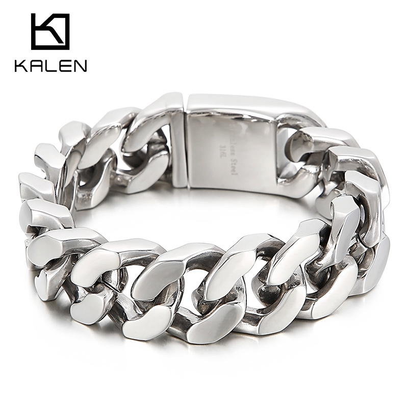 Men Accessories Ring And Bracelet - Kalen 22cm pulseira de corrente de