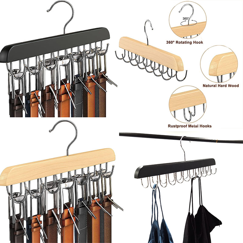 Cabideiro de Cintos de Madeira - Men'S Accessories Organizer For Wardrobe avaliação e preço