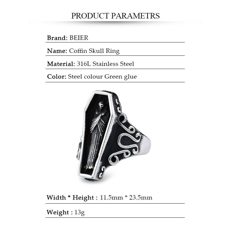 BEIER-Anel Caveira Undertaker  - Men'S Vampire Accessories avaliação e preço